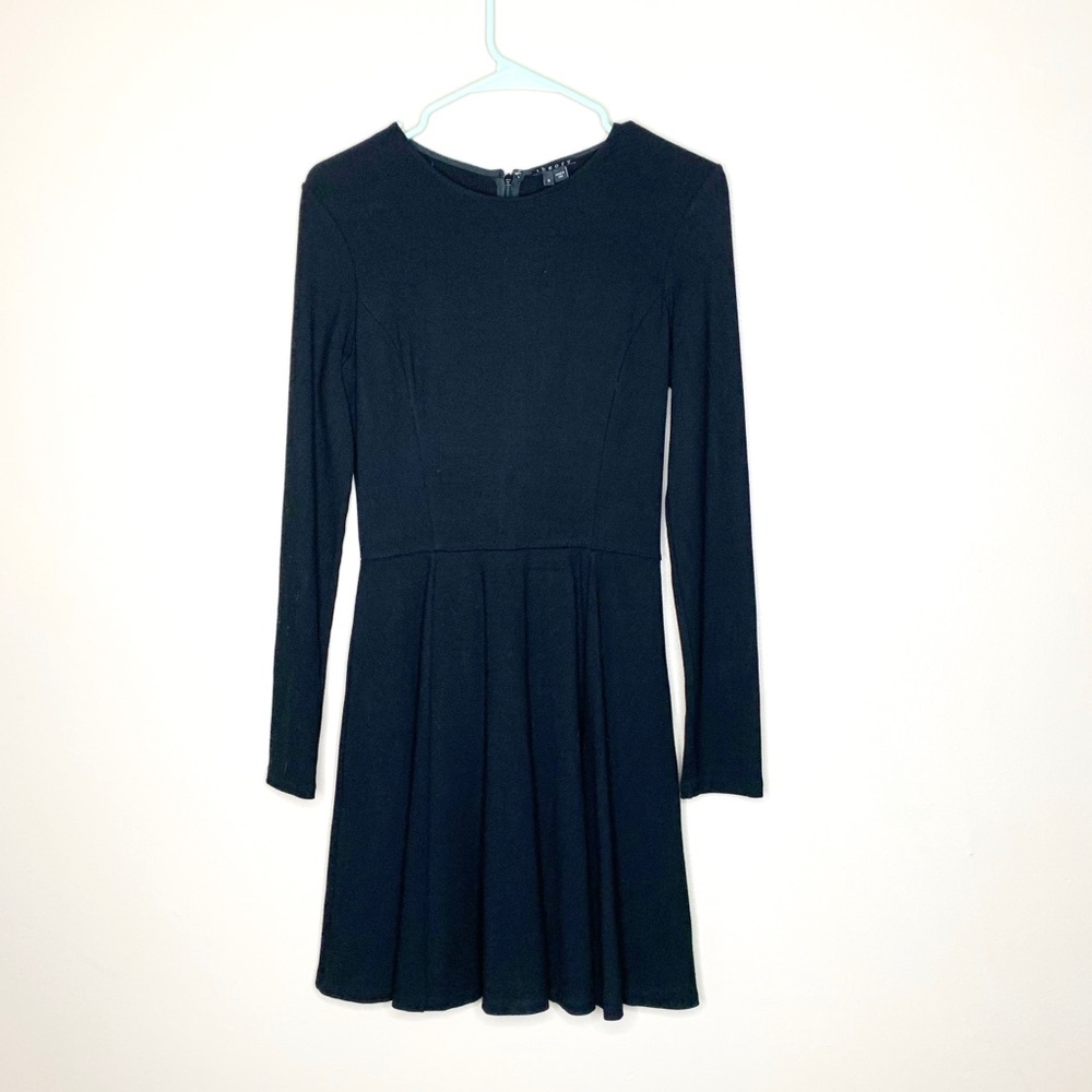 Theory Tillora LBD Long Sleeve Black Skater Dress - Picture 2 of 6